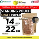 Standing Pouch Clear Kraft Paper 14x22cm Ziplock Plastik Klip EKONOMIS