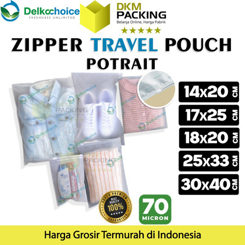 Plastik Traveling Pouch Matte POTRAIT Zipper Storage Organizer Bag