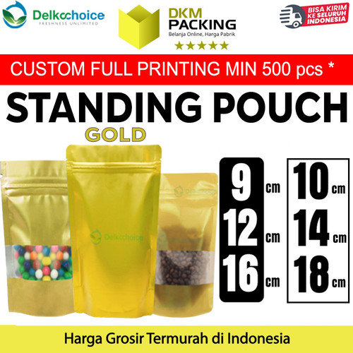 Standing Pouch Varian GOLD Plastik Klip Makanan DELKOCHOICE PREMIUM