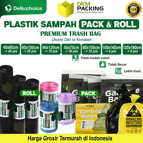 KANTONG PLASTIK SAMPAH JUMBO Trash Bag HITAM TEBAL TERMURAH SATUAN