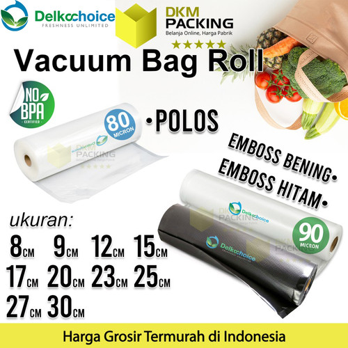 Vacuum Makanan POLOS EMBOSS ROLL Plastik Vakum BINTIK SMOOTH PREMIUM