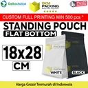 Flat Bottom 18x28cm Plastik Klip Standing Pouch Ziplock Kemasan