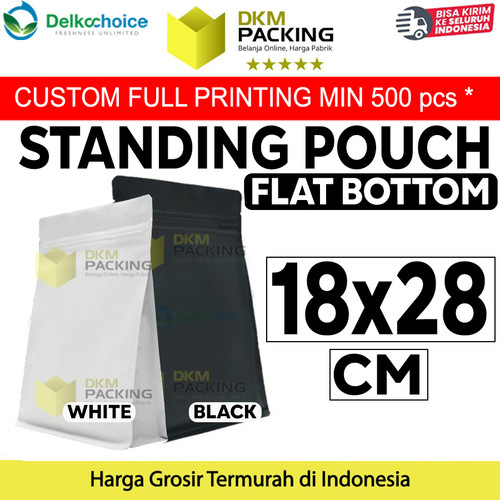 Plastik Klip Flat Bottom 18x28cm Standing Pouch Ziplock Kemasan