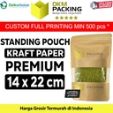 Kraft Paper Standing Pouch 14x22cm Window Ziplock Kemasan Makanan
