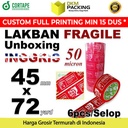 Lakban FRAGILE UNBOXING 45mm JANGAN DIBANTING HANDLE WITH CARE SELOP