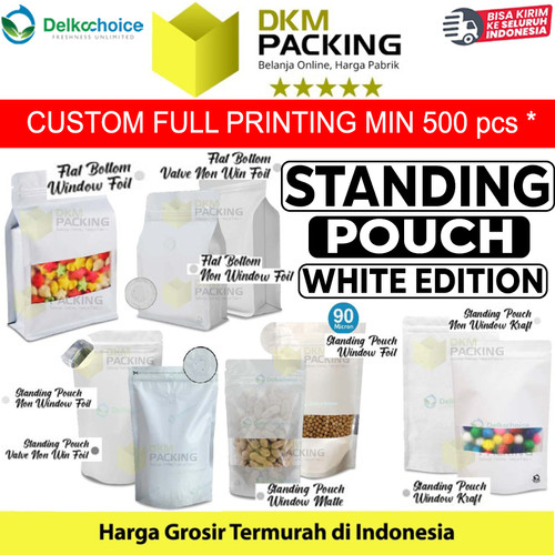Standing Pouch VARIAN PUTIH DELKOCHOICE Plastik Klip Kemasan Makanan