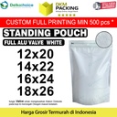 Standing Pouch VALVE PUTIH NON WINDOW ZIPLOCK Plastik Klip ALU FOIL