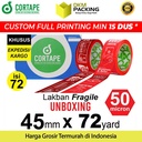 Lakban FRAGILE UNBOXING 45mm Plakban Isolasi KARGO PREMIUM / DUS