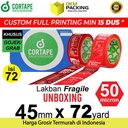 Lakban FRAGILE UNBOXING 45mm Plakban Isolasi OJOL PREMIUM / DUS