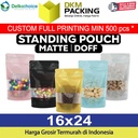 Standing Pouch 16x24cm MATTE WINDOW Plastik Klip Kemasan DELKOCHOICE