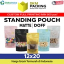 Standing Pouch 12x20cm MATTE WINDOW Plastik Kemasan DELKOCHOICE