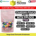 Standing Pouch PINK MATTE WINDOW Plastik Kemasan Makanan DELKOCHOICE