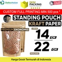 Standing Pouch 14x22 Clear Kraft Paper ZIPLOCK Plastik Klip Kombinasi