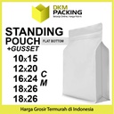 Plastik Klip Flat Bottom Putih 18x28cm Standing Pouch Ziplock Kemasan