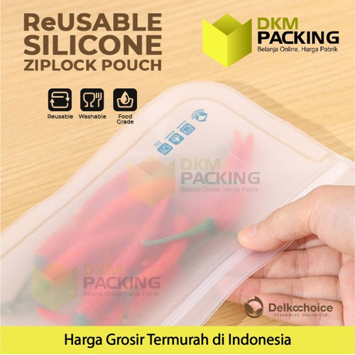 Reusable Ziplock Silicone 17x23cm Silikon Pouch Bag Klip DELKOCHOICE