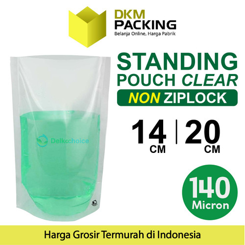 Plastik Standing Pouch Bening 14x20cm NYLON NON ZIPLOCK DELKOCHOICE