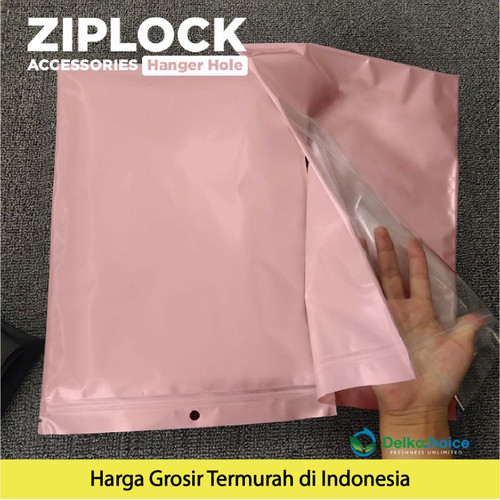 ZIPLOCK BAG AKSESORIS PINK 25x33cm Plastik Klip Kemasan DELKOCHOICE