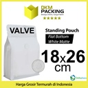 Flat Bottom VALVE 18x26cm Standing Pouch Ziplock Plastik Klip Putih