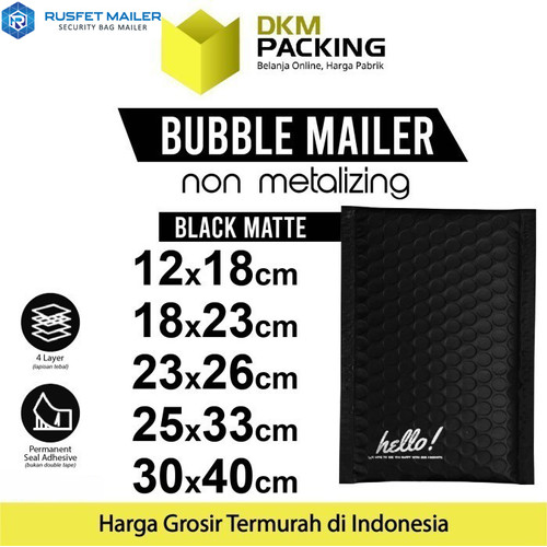 AMPLOP BUBBLE WRAP BLACK RUSFET HITAM BUBBLE BAG MAILER PREMIUM