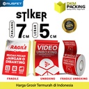 Sticker FRAGILE UNBOXING 5x7cm Stiker Cromo HANDLE WITH CARE / PACK