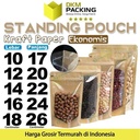 Standing Pouch Clear Kraft Paper 18x26cm Ziplock Plastik Klip EKONOMIS