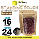 Standing Pouch Clear Kraft Paper 16x24cm Ziplock Plastik Klip EKONOMIS