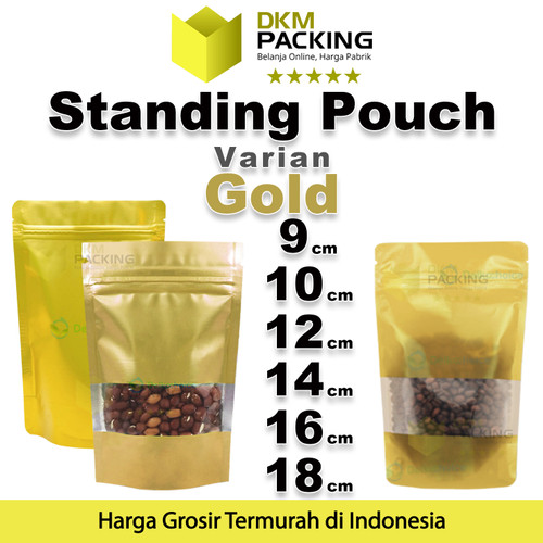 Standing Pouch Varian GOLD Plastik Klip Makanan DELKOCHOICE PREMIUM
