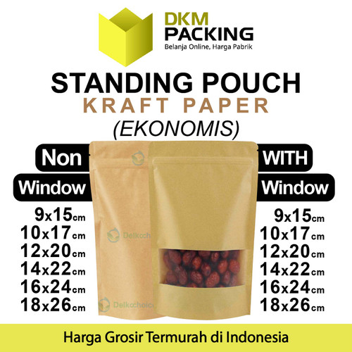 Standing Pouch BROWN VARIAN Plastik Klip Makanan DELKOCHOICE TERMURAH