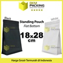 Flat Bottom 18x28cm Plastik Klip Standing Pouch Ziplock Kemasan