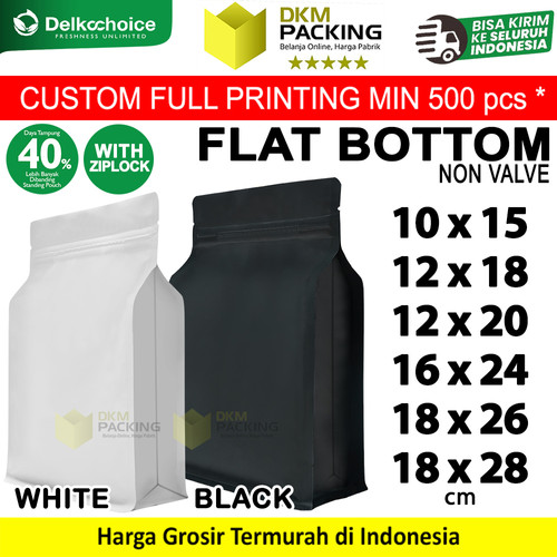 Plastik Klip Flat Bottom 18x28cm Standing Pouch Ziplock Kemasan