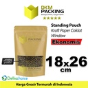 Standing Pouch Kraft Paper 18x26cm EKONOMIS WINDOW Ziplock Delkochoice