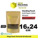 Standing Pouch Kraft Paper 16x24cm EKONOMIS WINDOW Ziplock Delkochoice