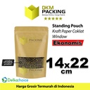 Standing Pouch Kraft Paper 14x22cm EKONOMIS WINDOW Ziplock Delkochoice