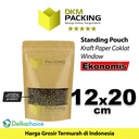 Standing Pouch Kraft Paper 12x20cm EKONOMIS WINDOW Ziplock Delkochoice