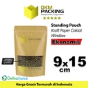 Standing Pouch Kraft Paper 9x15cm EKONOMIS WINDOW Ziplock Delkochoice