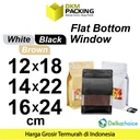 FLAT BOTTOM WINDOW ALU FOIL Standing Pouch Plastik Klip DELKOCHOICE