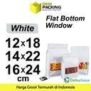 FLAT BOTTOM WINDOW WHITE ALU FOIL Standing Pouch DELKOCHOICE PREMIUM