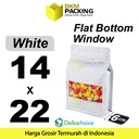 FLAT BOTTOM WINDOW 14x22cm WHITE ALU FOIL Standing Pouch DELKOCHOICE