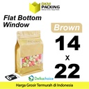 FLAT BOTTOM WINDOW 14x22cm BROWN ALU FOIL Standing Pouch DELKOCHOICE