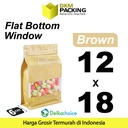 FLAT BOTTOM WINDOW 12x18cm BROWN ALU FOIL Standing Pouch DELKOCHOICE