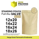 Standing Pouch VALVE KRAFT NON WINDOW ZIPLOCK Plastik Klip ALU FOIL