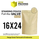 Standing Pouch VALVE KRAFT 16x24cm NON WINDOW ZIPLOCK Plastik ALU FOIL