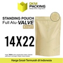 Standing Pouch VALVE KRAFT 14x22cm NON WINDOW ZIPLOCK Plastik ALU FOIL
