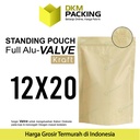 Standing Pouch VALVE KRAFT 12x20cm NON WINDOW ZIPLOCK Plastik ALU FOIL