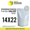 Standing Pouch VALVE PUTIH 14x22cm NON WINDOW ZIPLOCK Plastik ALU FOIL