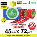 Lakban FRAGILE UNBOXING 45mm Plakban Isolasi KARGO PREMIUM / DUS