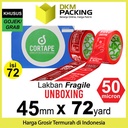 Lakban FRAGILE UNBOXING 45mm Plakban Isolasi OJOL PREMIUM / DUS