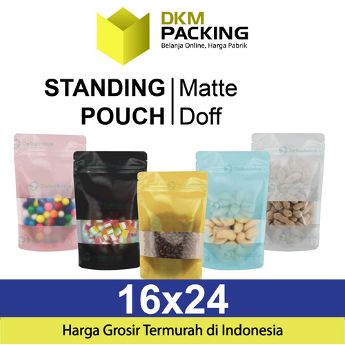 Standing Pouch 16x24cm MATTE WINDOW Plastik Klip Kemasan DELKOCHOICE