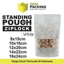 Standing Pouch PUTIH MATTE WINDOW Plastik Kemasan Makanan DELKOCHOICE