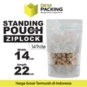 Standing Pouch 14x22cm PUTIH MATTE WINDOW Plastik Kemasan DELKOCHOICE